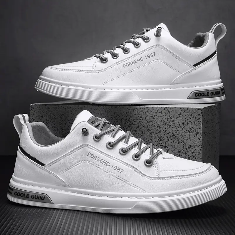 2025 New Trendy Versatile Cloth Shoes Men's Spring New Breathable White Shoes Men's Sports and Leisure Board Shoes Trendy Shoes