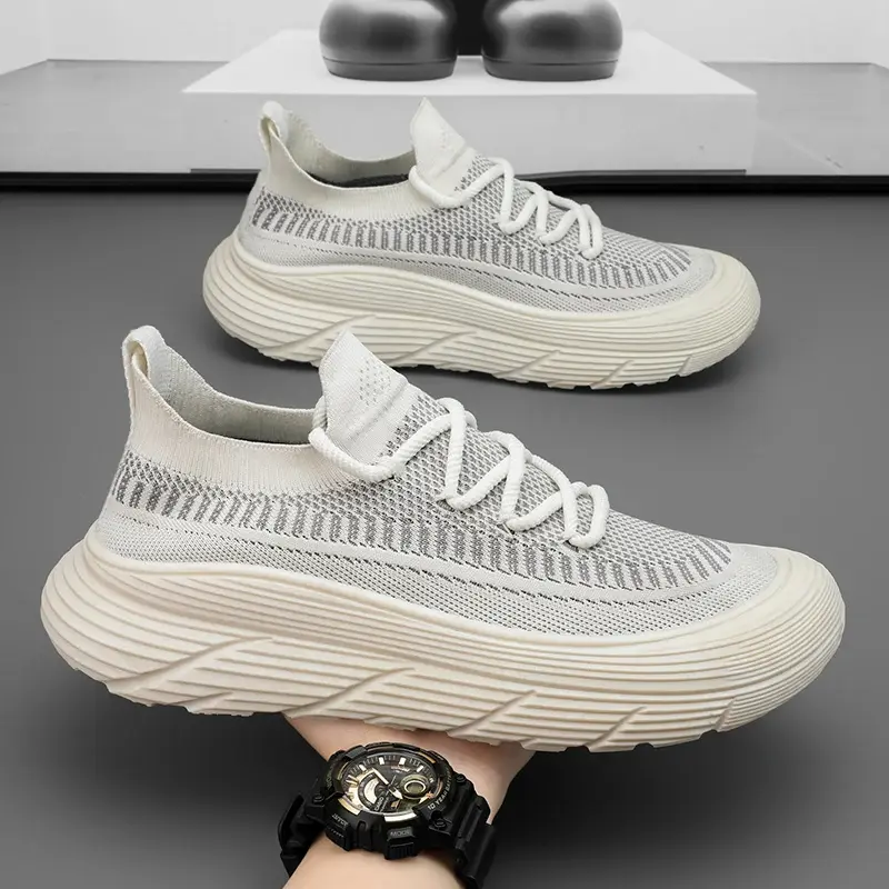 2024 Summer Men's Sneakers High Quality Thick Sole Men Casual Sneakers Mesh Walk Breathable Basic Comfortable Running Shoes Man