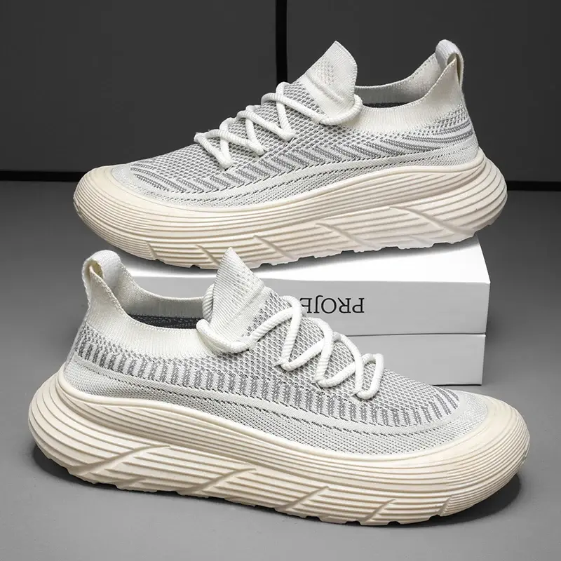 2024 Summer Men's Sneakers High Quality Thick Sole Men Casual Sneakers Mesh Walk Breathable Basic Comfortable Running Shoes Man