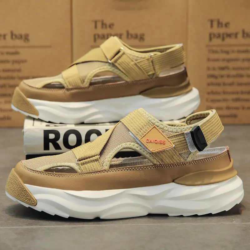 Men's Sandals Summer Platform Slippers Non-Slip Beach Pool Sandals Mesh Hole Men's Garden Shoes Flip Flop Outdoor Water Shoes