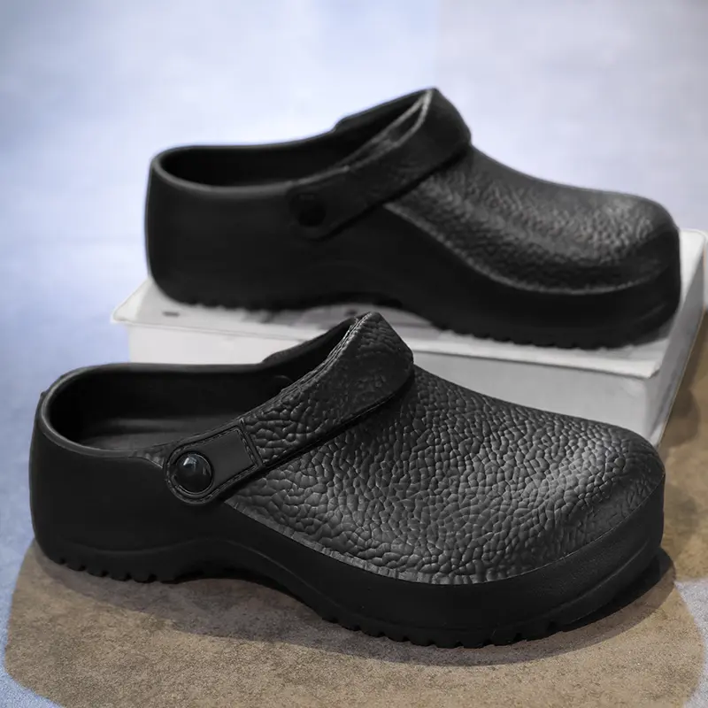 2025 Men's EVA Sandals Summer Large Black Kitchen Anti-Slip Work Shoes Waterproof Oil-Repellent Chef Shoes Kitchen Accessories
