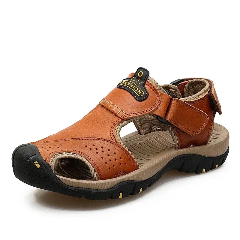 Shoes for Mens Sandals Genuine Leather Original Men's Sandals Models Mens Soft Sandles Comfortable Man Sandal Slippers Slipers