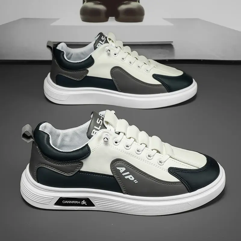 Trend 2025 New Men's Shoes Leather Fashion Low-top Men's Casual Trendy Shoes Running Sports