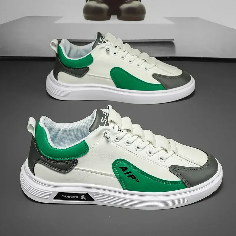 Trend 2025 New Men's Shoes Leather Fashion Low-top Men's Casual Trendy Shoes Running Sports