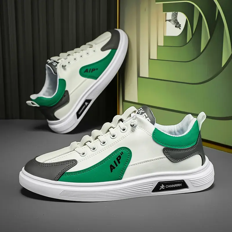 Trend 2025 New Men's Shoes Leather Fashion Low-top Men's Casual Trendy Shoes Running Sports