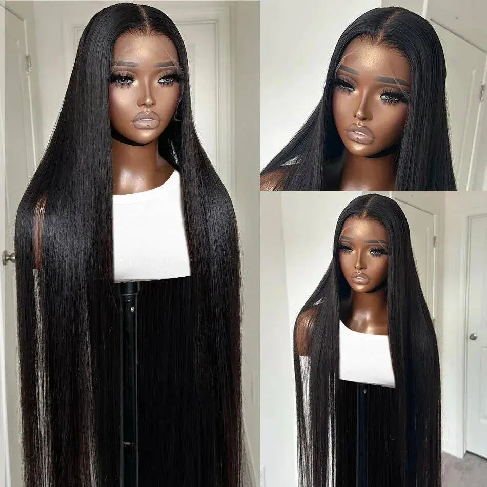 200% Raw Body Wave Lace Front Human Hair Wigs 30 40 42 Inch Brazilian Remy Black 13x6 Transparent Hd Lace Frontal Wig For Women