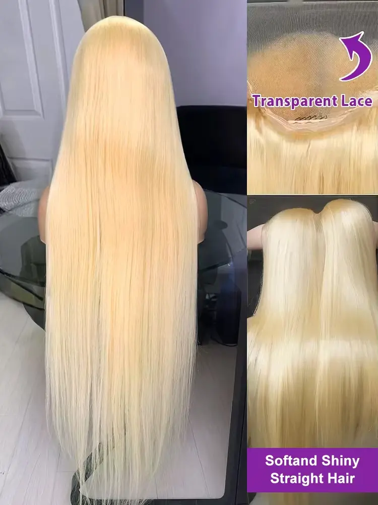 30 40 Inch 613 Honey Blonde 13x4 Lace Front Human Hair Wigs Bone Straight 13x6 HD Transparent Lace Frontal 100% Human Hairs Wig