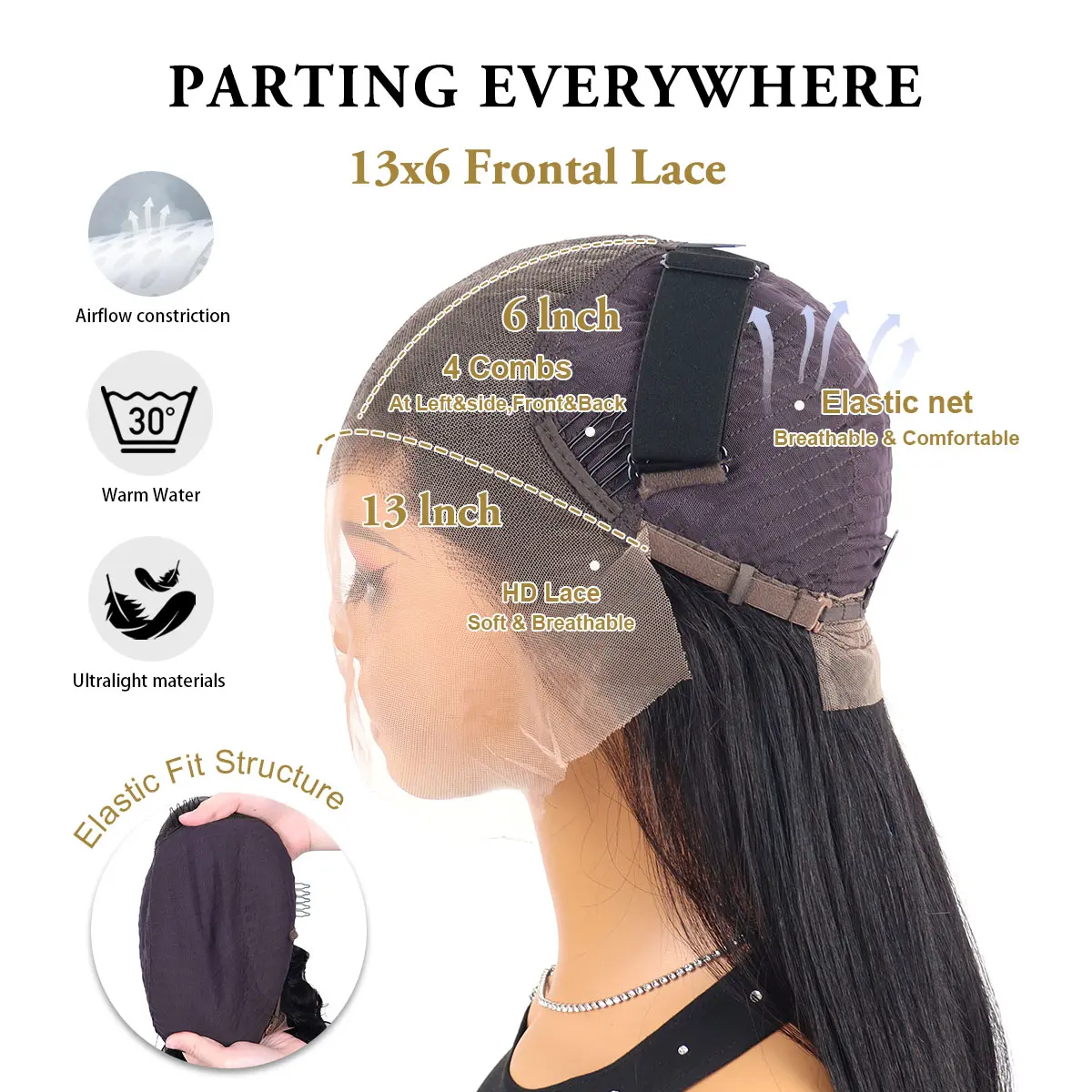 30 40 Inch 250 Density Bone Straight 13X6 Hd Lace Frontal Wig 13X4 Transparent Lace Front Pre Plucked Black 100% Human Hair Wigs