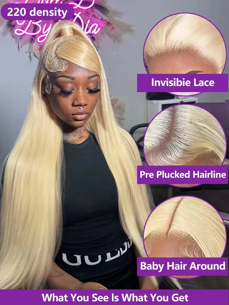 30 40 Inch 613 Honey Blonde 13x4 Lace Front Human Hair Wigs Bone Straight 13x6 HD Transparent Lace Frontal 100% Human Hairs Wig