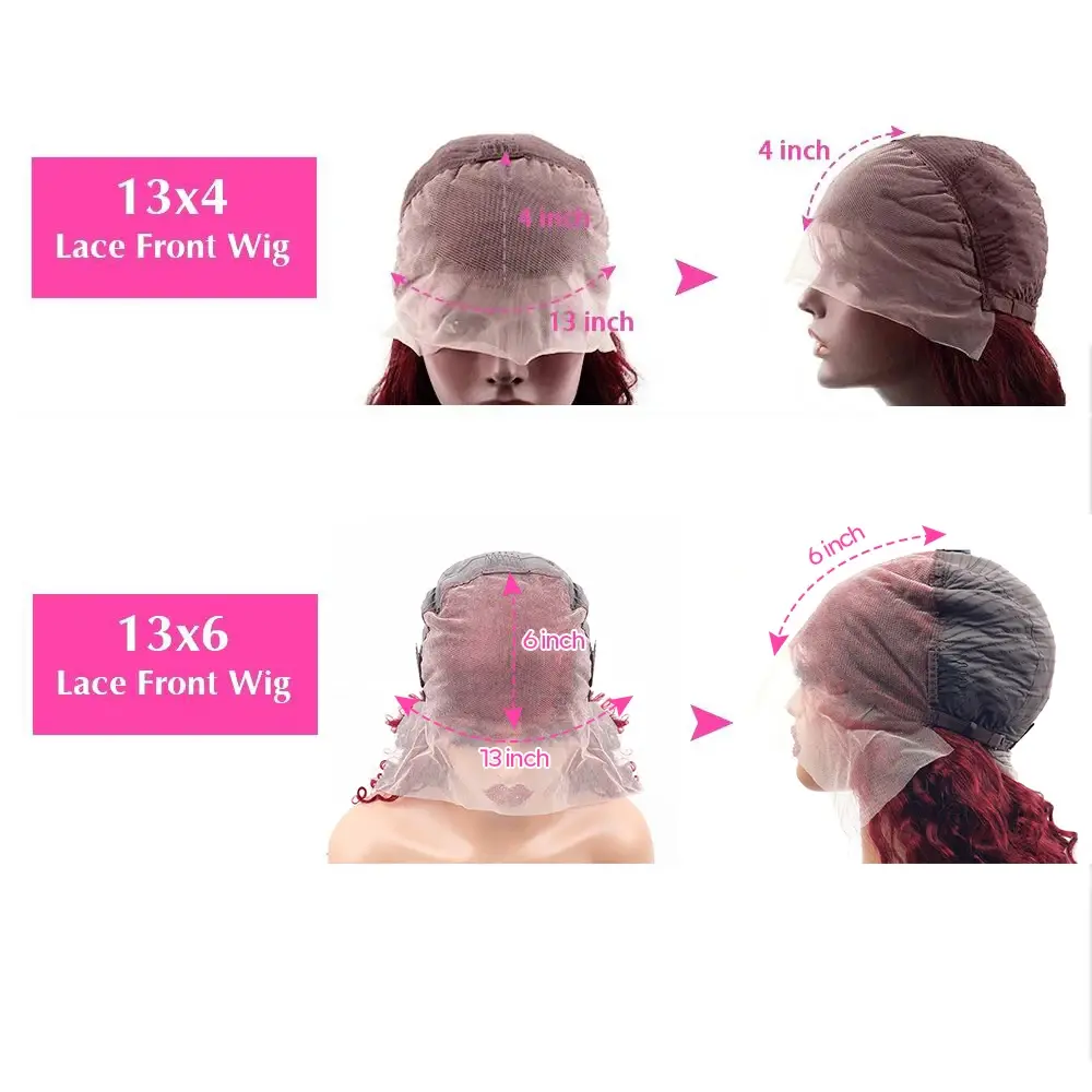 220 Density 99j Burgundy 30 40 Inch HD 13x6 Transparent Lace Front Wigs Colored Human Hair Preplucked Deep Wave Lace Frontal Wig