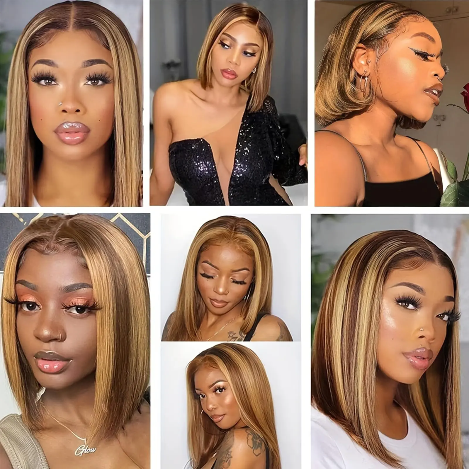 220% Highlight Bob Wigs 13x4 Lace Frontal 4/27 Colored Pre Plucked Brazilian Straight 100% Front Human Hair Wigs Ombre Short Bob