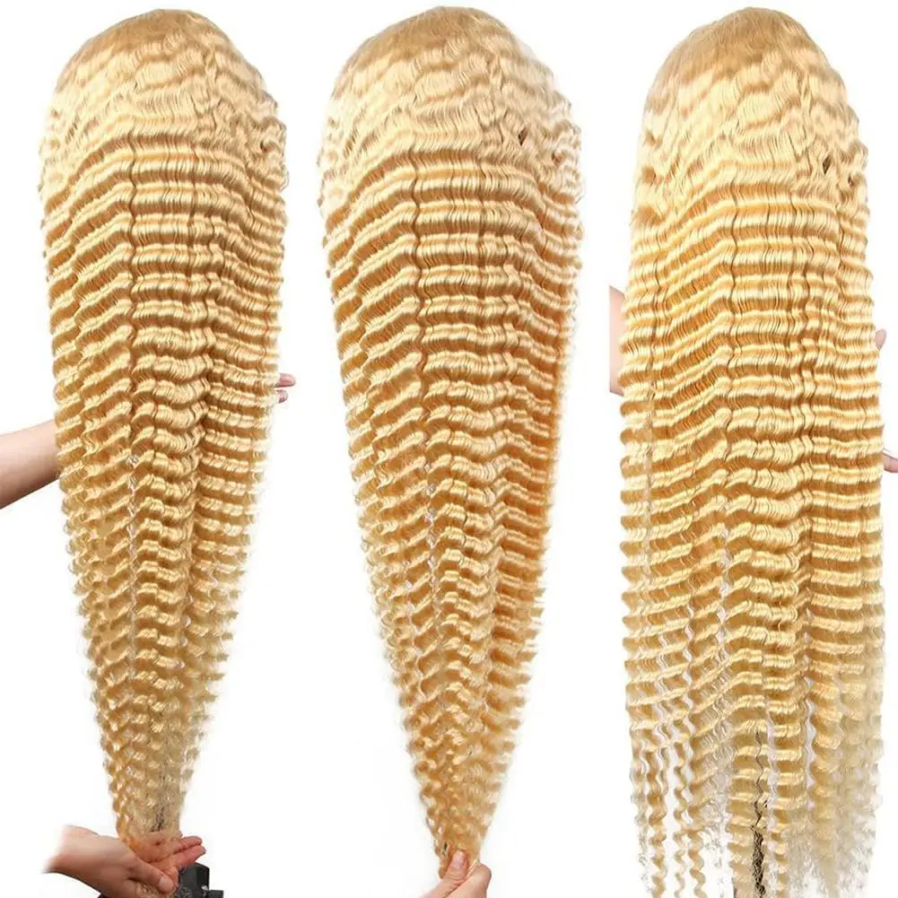 Lace Front Wig Human Hair 613 Blonde Deep Wave 32 Inch 16A Blonde Wig Human Hair 13x6 HD Lace Gluess Wigs Human Hair For Women