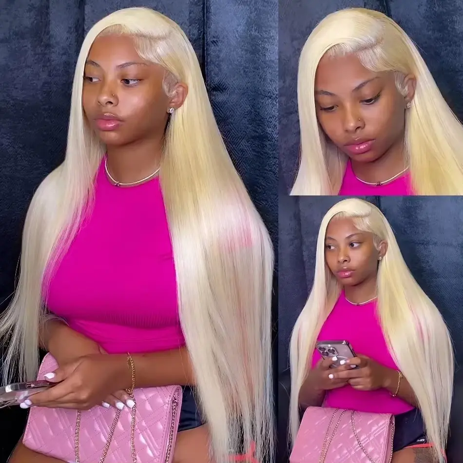 613 Straight Lace Front Wig 13x4 13x6 HD Transparent 613 Blonde Colored Lace Front Human Hair Wigs Brazilian Virgin Hair