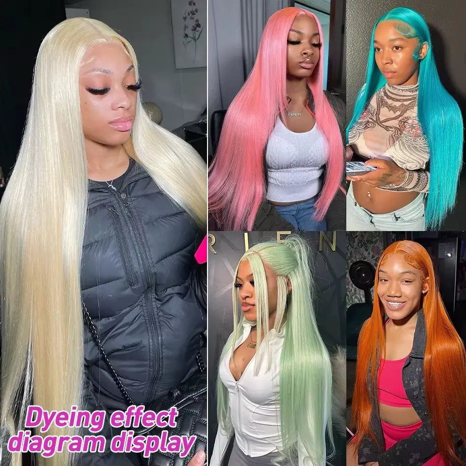 613 Straight Lace Front Wig 13x4 13x6 HD Transparent 613 Blonde Colored Lace Front Human Hair Wigs Brazilian Virgin Hair
