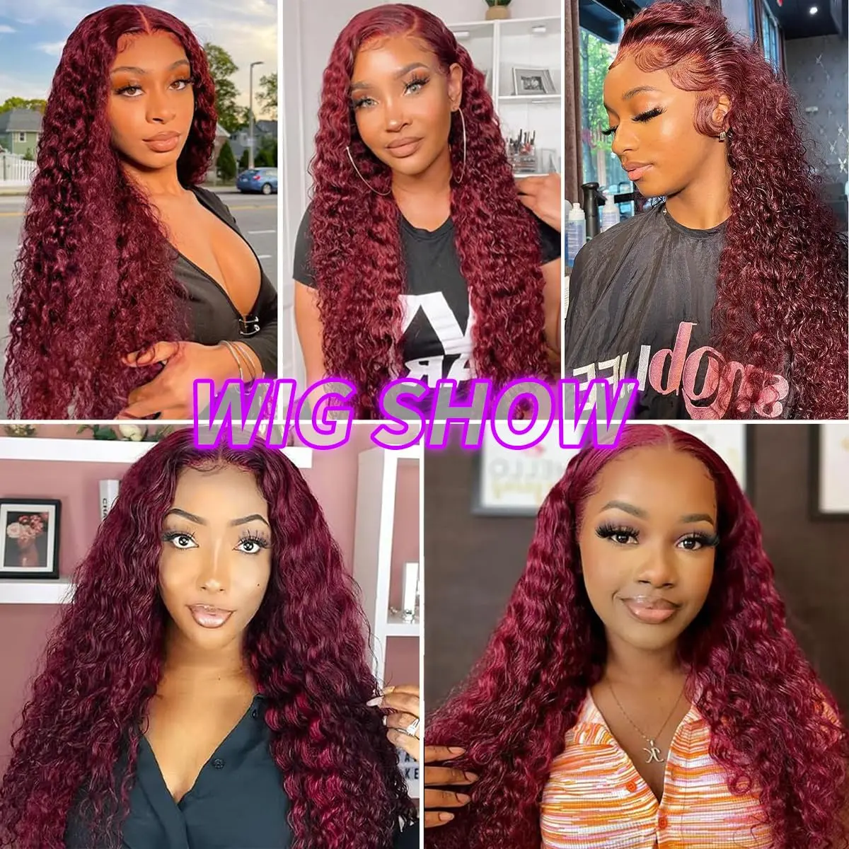 99J Burgundy Deep Wave Lace Front Wigs Human Hair13x4 Burgundy Wigs HD Transparent Lace Red Curly Lace Front Wig Human Hair