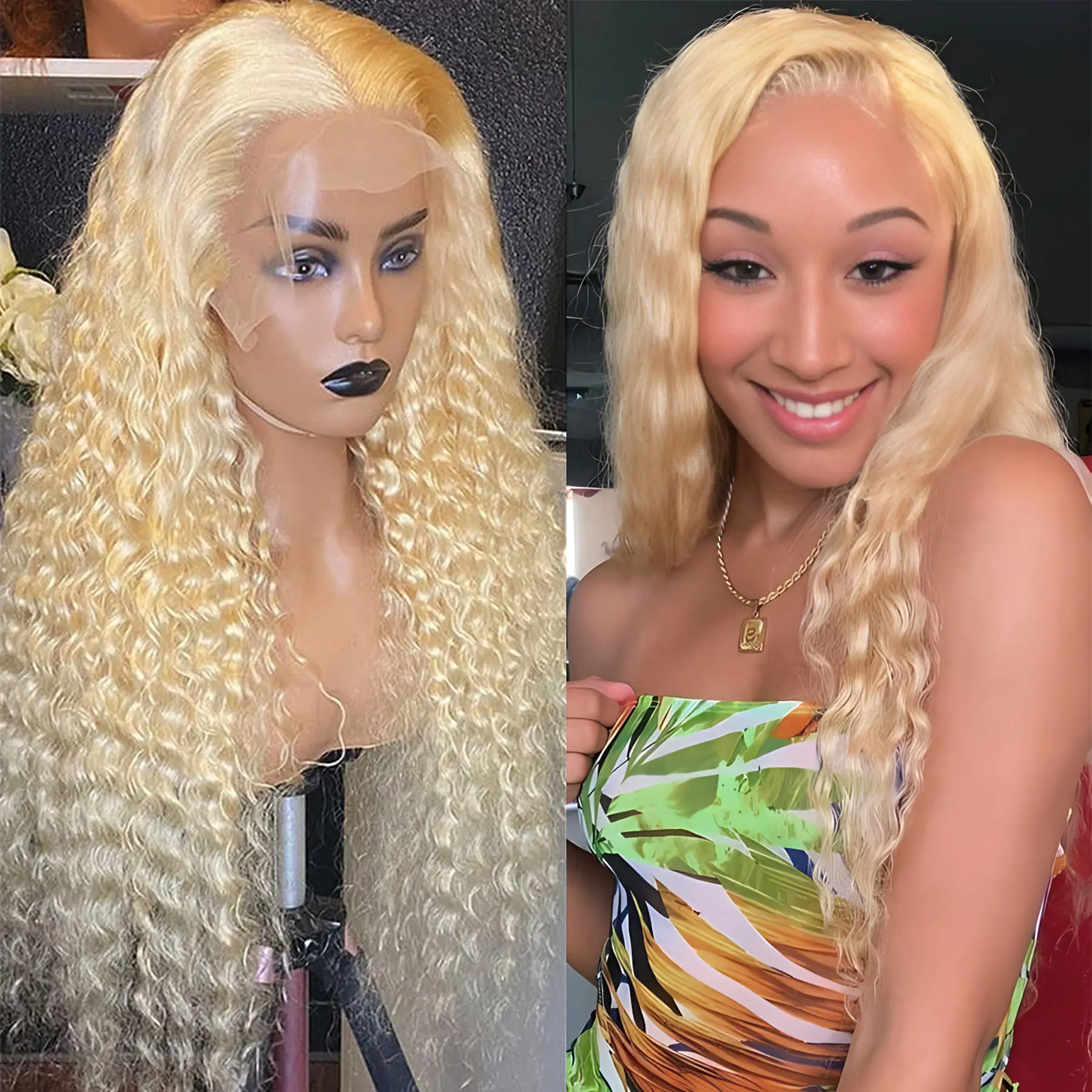 200 Density 40 Inch 613 Hd Blonde Lace Front Human Hair Wig Loose Deep Wave Lace Frontal Wig 13x6 Brazilian Curly Wigs For Women