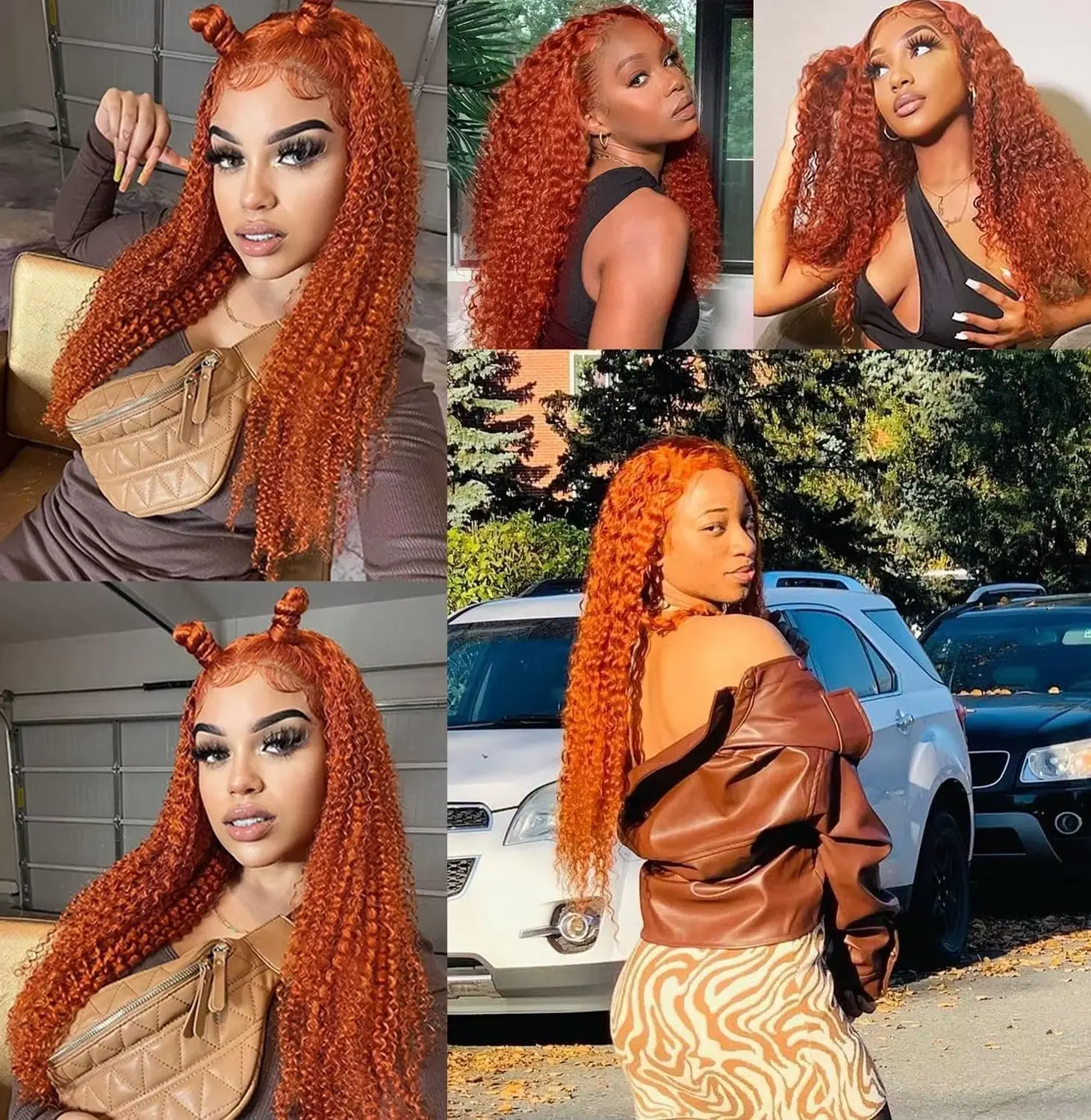 250% Density 13x4 Curly Orange Ginger Human Hair Wig 13x6 Transparent HD Deep Wave Lace Front Frontal  Human Hair Pre Plucked