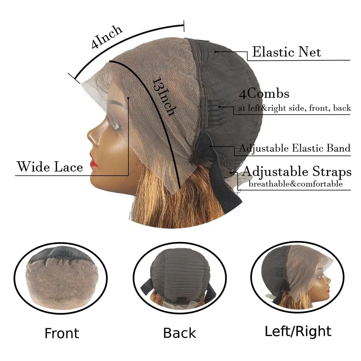 Highlight Ombre Lace Front Wigs Human Hair 13x4 Body Wave Frontal Wigs Human Hair 180% Density 4/27 Honey Blonde Lace Front Wig