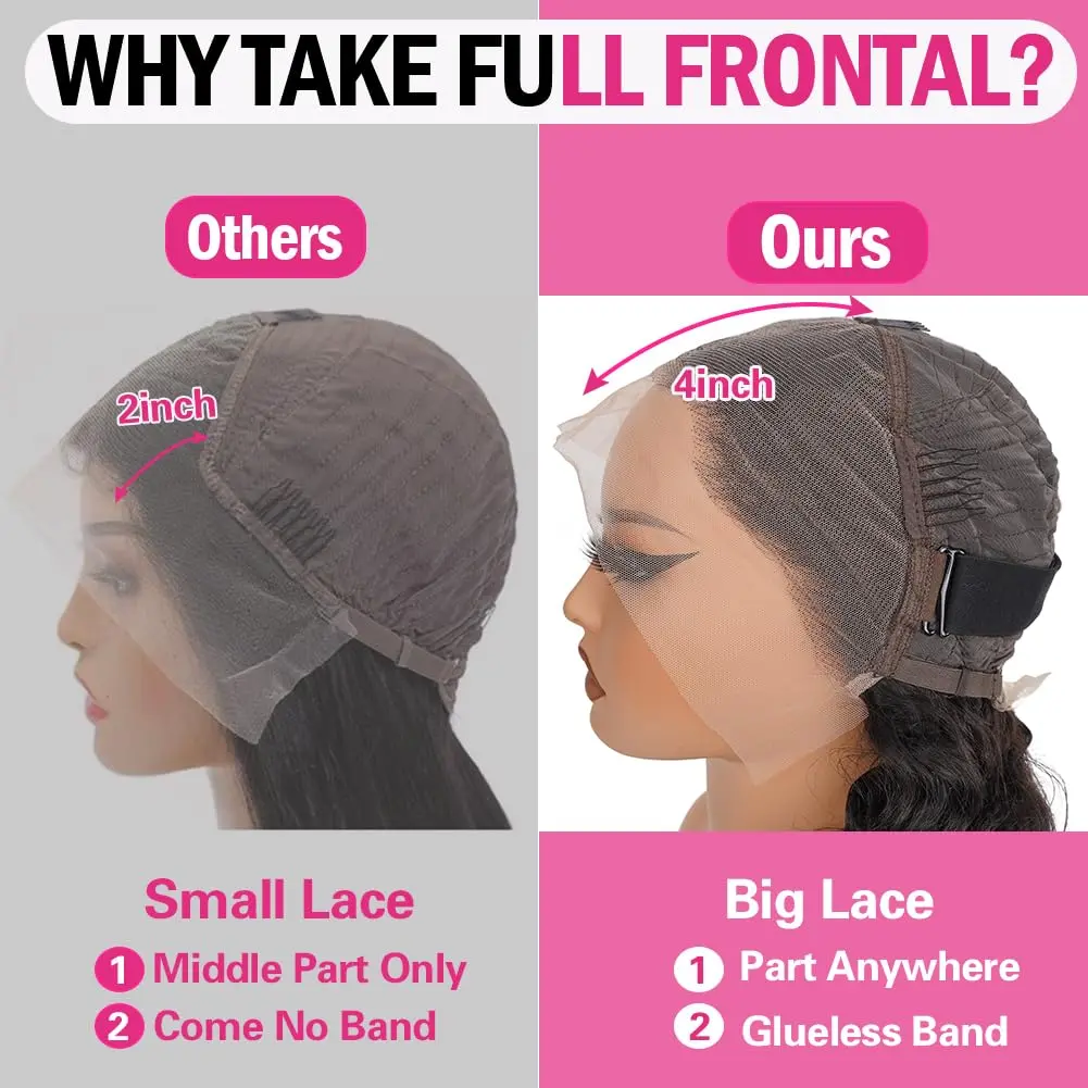 13x4 Deep Wave Lace Front Wigs Human Hair Pre Plucked 180 Density Transparent Wig Wet And Wavy Curly Glueless Wigs Natural Black