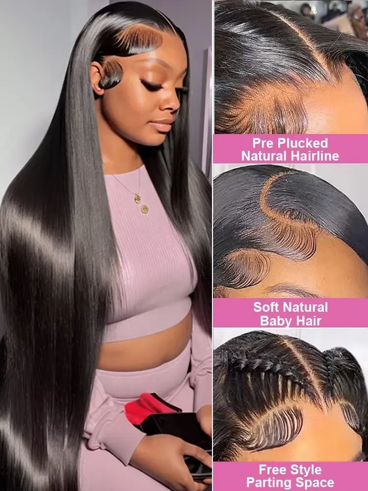 30 Inches 13x6 Bone Straight Human Hair Wigs 13x4 Transparent Lace Front Wig HD Lace Frontal Human Hair Wigs For Black Women