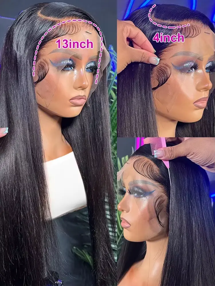 30 Inches 13x6 Bone Straight Human Hair Wigs 13x4 Transparent Lace Front Wig HD Lace Frontal Human Hair Wigs For Black Women