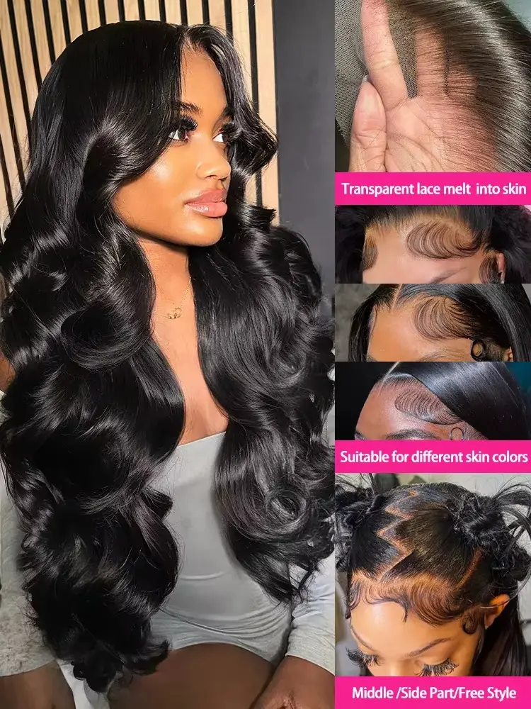 200 Density Remy HD Body Wave 13x6 Lace Frontal Wig 30 40 42 Inch Brazilian Black 13x5 Raw Lace Front Human Hair Wigs For Women