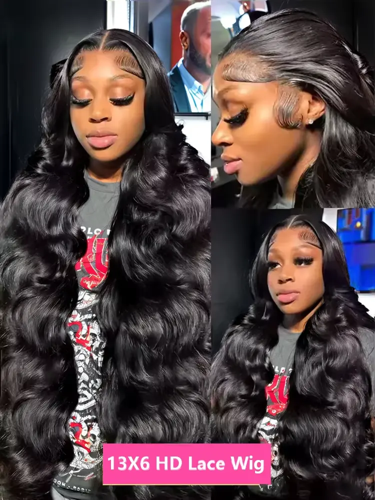 200 Density Remy HD Body Wave 13x6 Lace Frontal Wig 30 40 42 Inch Brazilian Black 13x5 Raw Lace Front Human Hair Wigs For Women