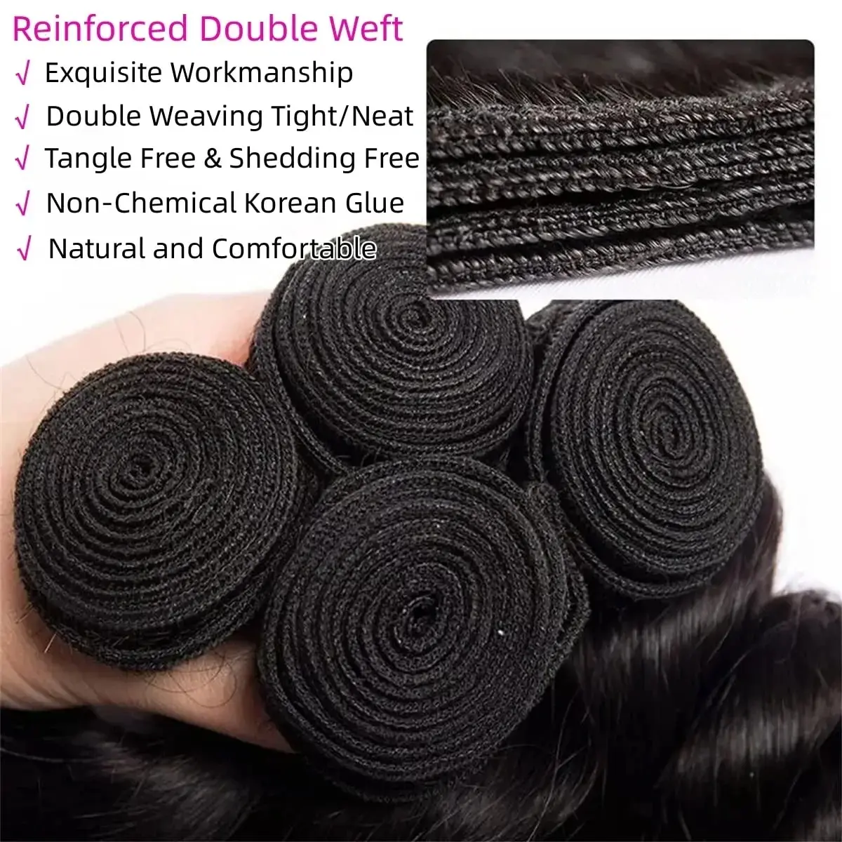 Body Wave Curly Bundles Human Hair Bundles Brazilian Hair Weave Bundles Unprocessed Hair Extensions Loose Wave Bundles