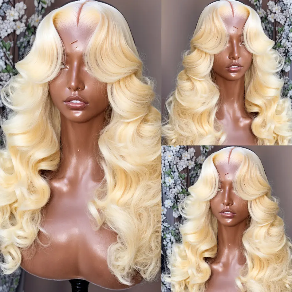 250% Density 613 Blonde Lace Front Wig Human Hair 613 Hd Lace Frontal Wig 13x6 Raw Hair Body Wave Human Hair Wig for Black Women