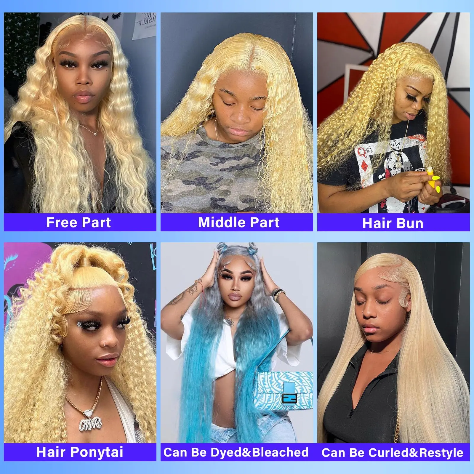 613 Blonde Lace Front Wig Human Hair 13x6 Deep Wave Lace Front Wigs Human Hair 180 Density HD Lace Frontal Wig Pre Plucked
