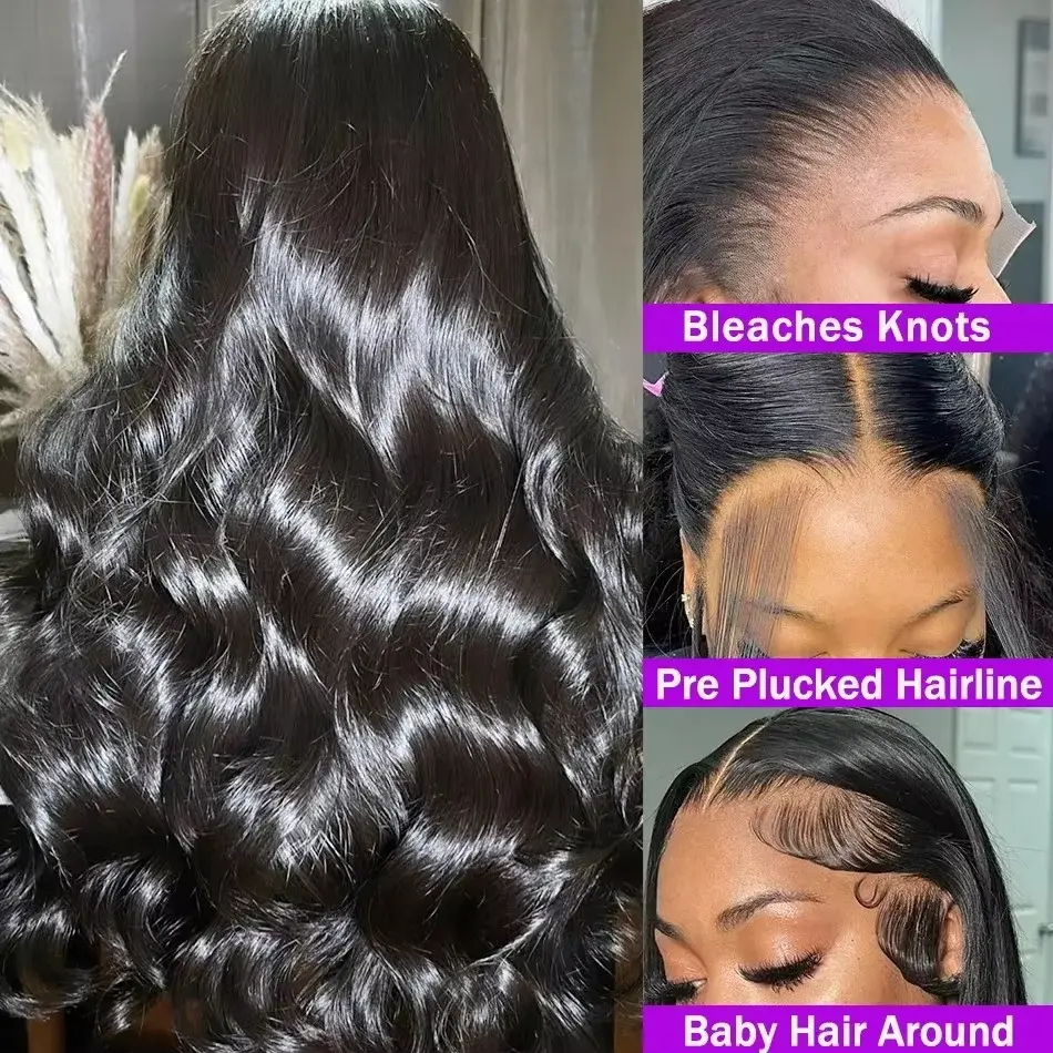 220% Body Wave 13x5 Transparent Lace Front Wig 30 40 Inch Colored 613 Blonde/Black HD Lace Frontal Wig 100% Human Hair Wigs 13x6