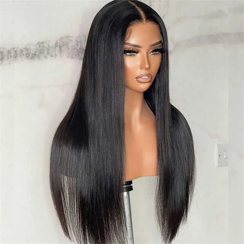 13x4 Lace Front Wigs Human Hair for Women 250 Density HD Transparent Lace Front Wig Straight Human Hair Wig Natural Black Color