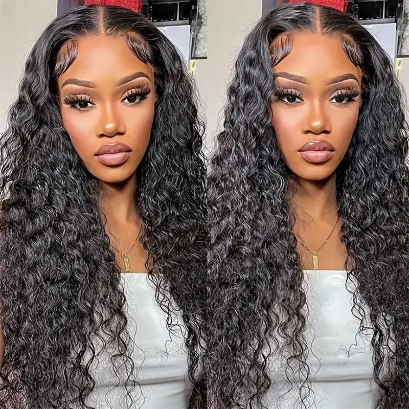 Curly Lace Front Wigs Human Hair for Women 13x6 HD Transparent Deep Curly Lace Frontal Wigs Human Hair Natural color T part