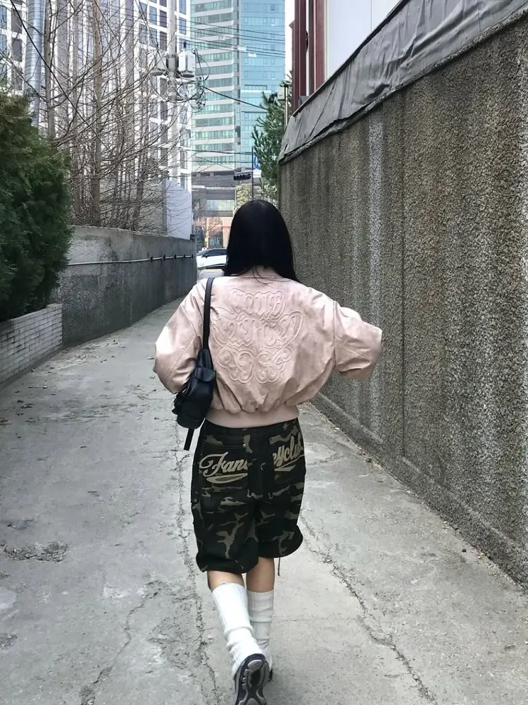 Street Sle Casual Loose orts with ket And Belted Camouflage Letter Print Workwear Five-Quarter High Waist Wide Leg Pants