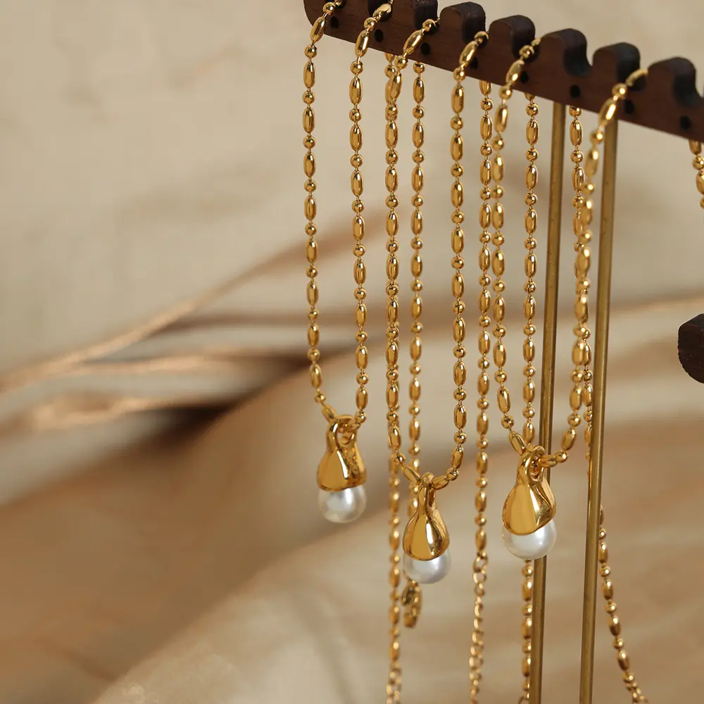 Fashion Cheap Items Imitation Pearl Pendant Necklace for Women Minimalist Sweet Link Chain Choker Necklace Collar Bijoux