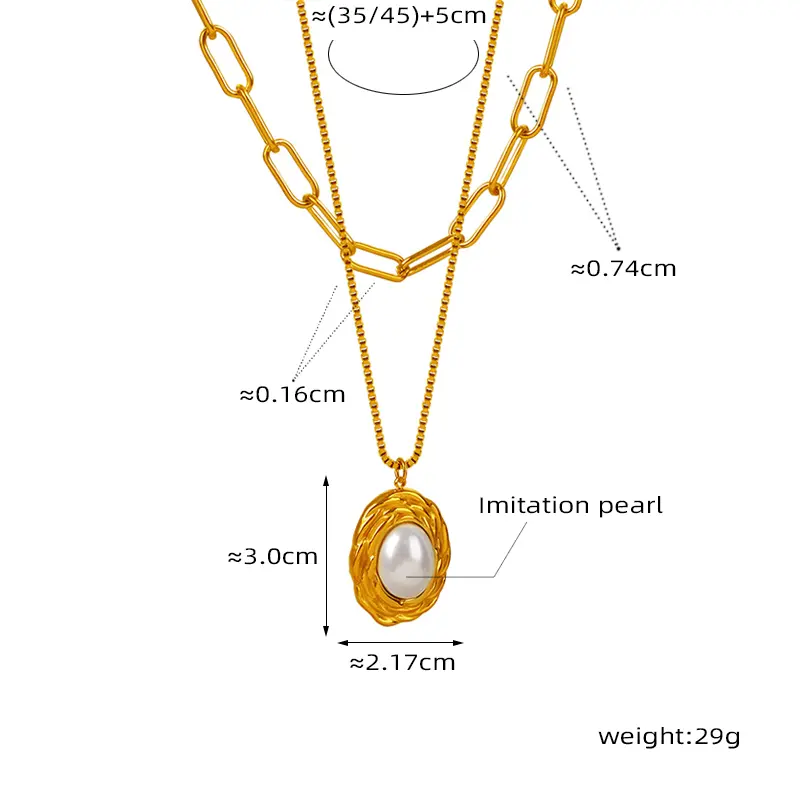 New Double Layer Necklace For Women Imitation Peal Pendant Chokers Necklaces Girls Gift Bohemia Jewelry