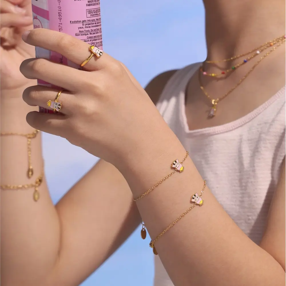 Children Earrings Bracelets Rings Necklaces In Stainless Steel Chain Necklace Bracelet Ring Earring Jewelry Sets For Girls