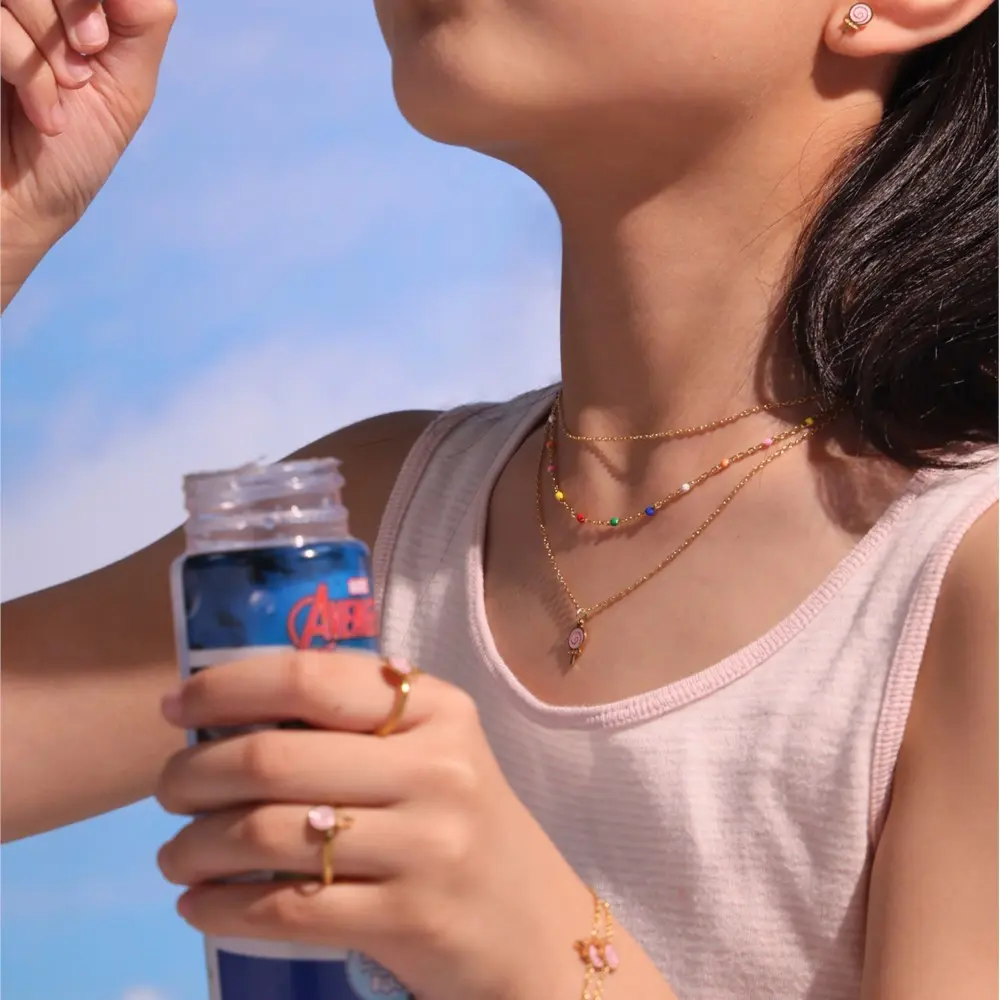 Children Earrings Bracelets Rings Necklaces In Stainless Steel Chain Necklace Bracelet Ring Earring Jewelry Sets For Girls