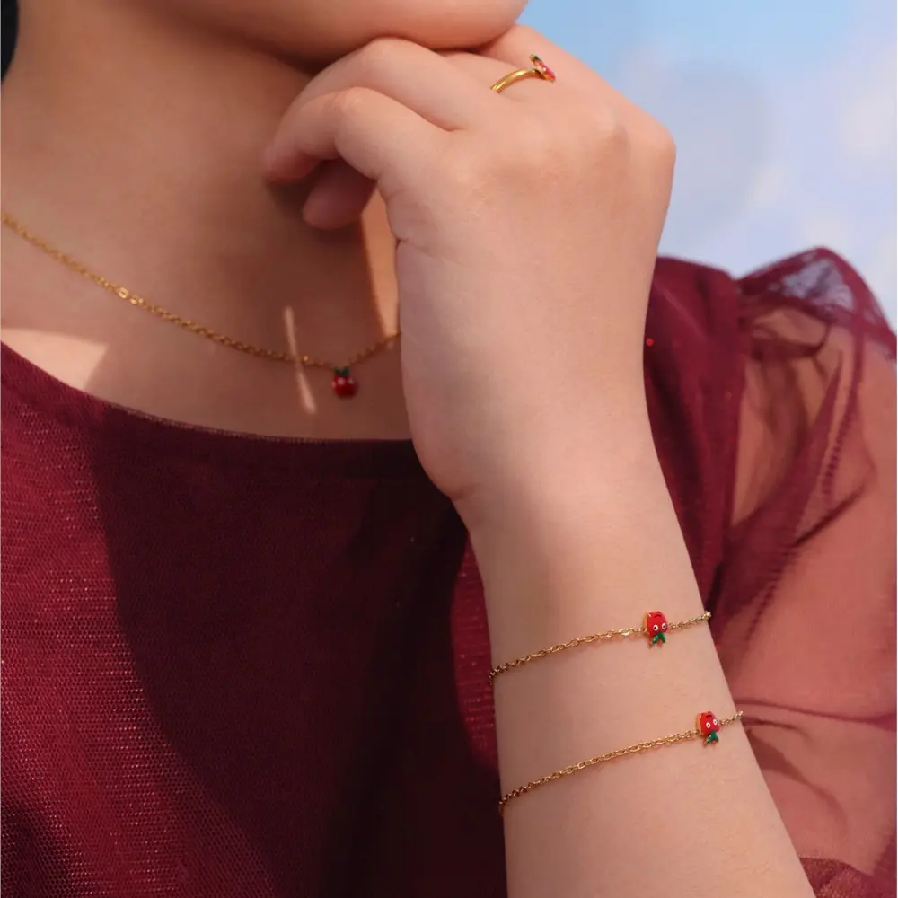 Children Earrings Bracelets Rings Necklaces In Stainless Steel Chain Necklace Bracelet Ring Earring Jewelry Sets For Girls