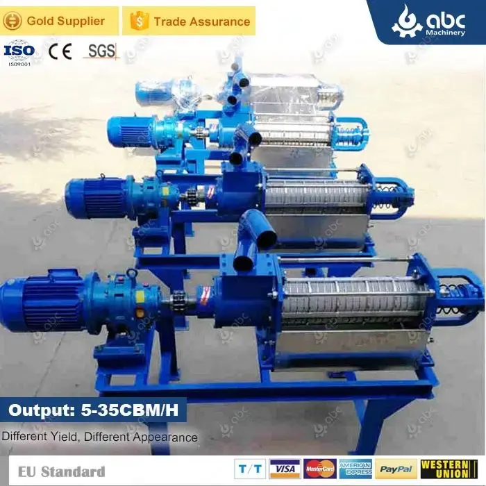 High-Performance Cow Dung Manure Sludge Screw Press Pig Manure Small Dewatering Machine To Dry Chicken,Pig