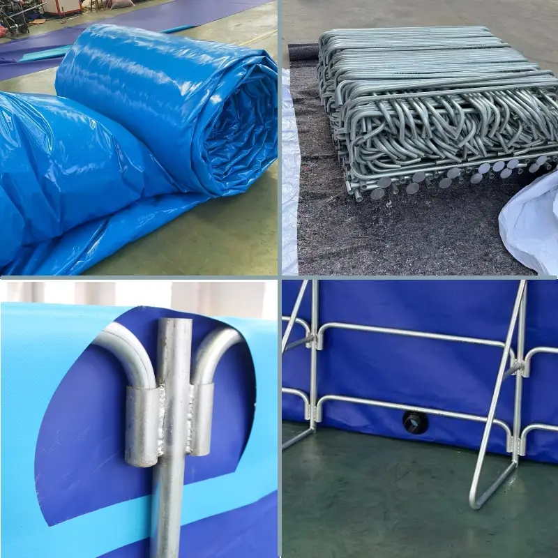 Galvanized Pipe Tarpaulin Fish Tanks Farm Aquaculture Large Canvas Fish Crayfish Pond For Fish Farming
