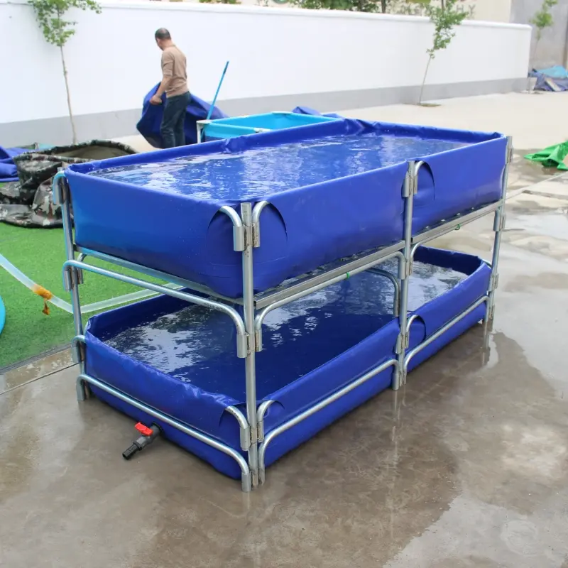 Galvanized Pipe Tarpaulin Fish Tanks Farm Aquaculture Large Canvas Fish Crayfish Pond For Fish Farming