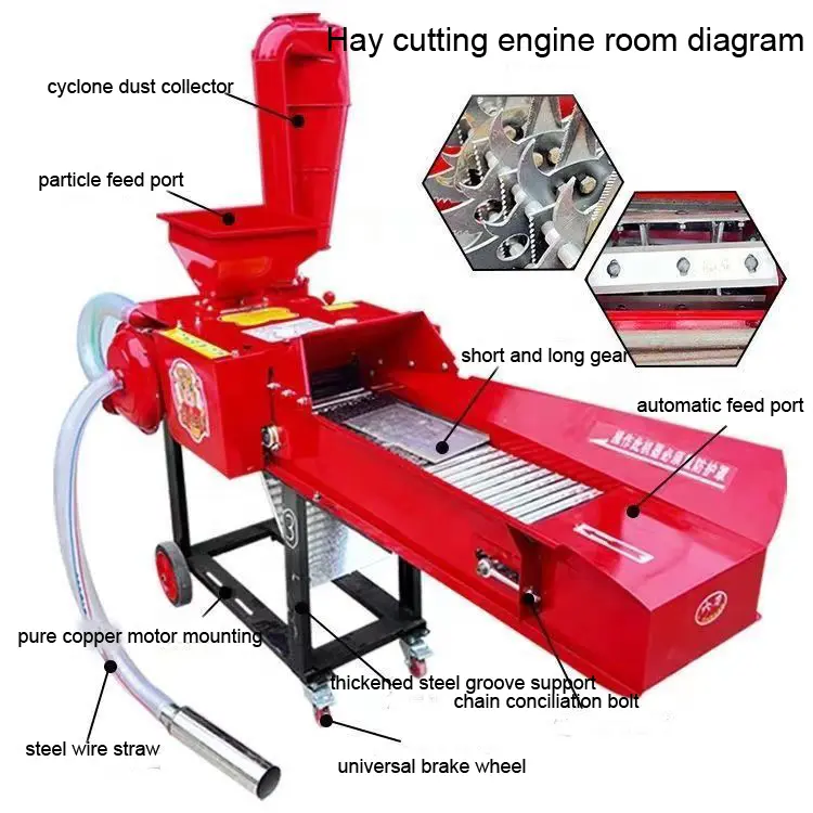 Animal Feed Farming Equipment Used Silage Hay Straw Grass Chopper Crusher Machine Chaff Cutter Machine Livestock Pellet