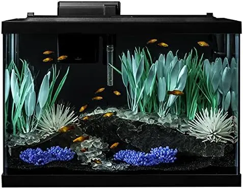 Includes LED Lighting And Decor Aquarium 20 Gallon Glass Small Fish Tanks Kit