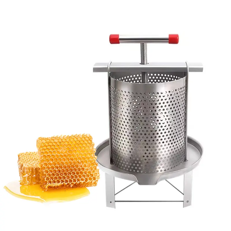 Easy To Operate Manual Mesh Honey Wax Press Extractor Stainless Steel Honey Presser
