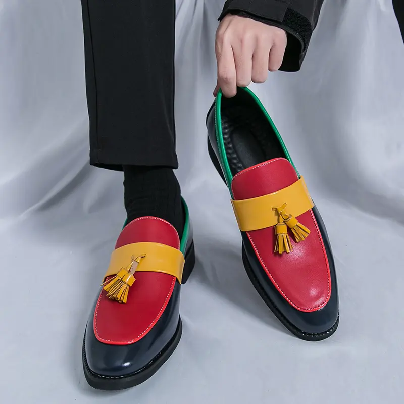 Handmade Men Coiffeur Shoes Stylish Flats Mens Slip on Club Shoes Classic Men Shoes for Wedding Non-Slip Men's Walking Footwear
