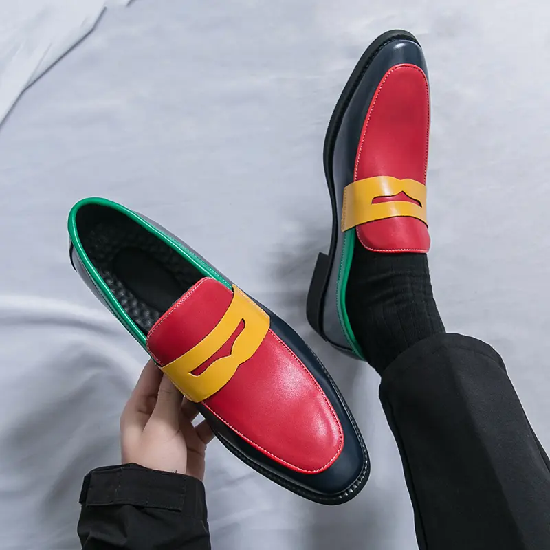 Handmade Men Coiffeur Shoes Stylish Flats Mens Slip on Club Shoes Classic Men Shoes for Wedding Non-Slip Men's Walking Footwear