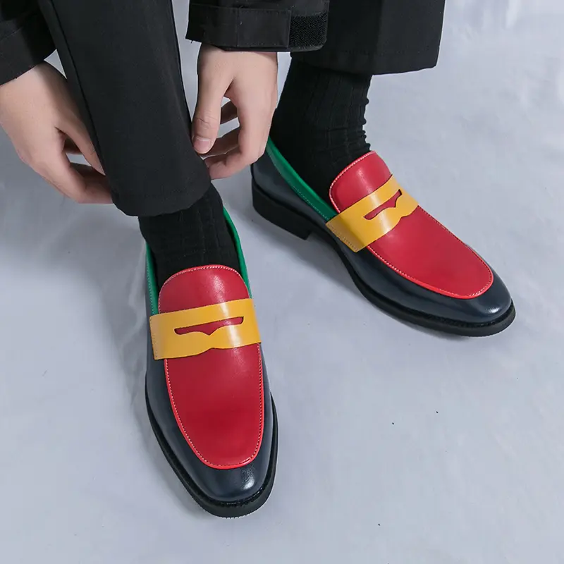 Handmade Men Coiffeur Shoes Stylish Flats Mens Slip on Club Shoes Classic Men Shoes for Wedding Non-Slip Men's Walking Footwear