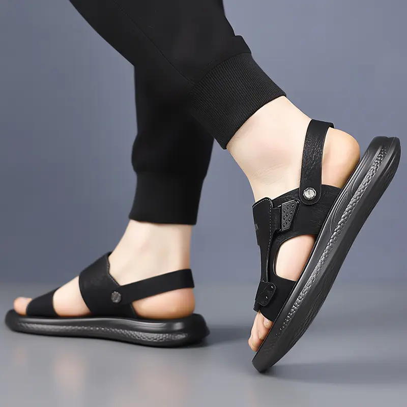 Soft Dual-Purpose Slippers Casual Walking Shoes 2025 New Arrival Male Half Drag Hot Sale Mens Sandals Non-slip Leather Sandals