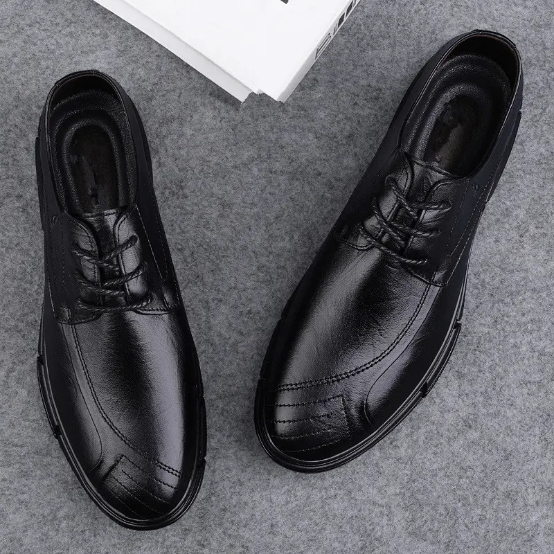 Men's Handmade Dress Shoes Fashion Men Business Casual Shoes Genuine Leather Male Oxford Shoes 2025 New Male Comfortable Flats